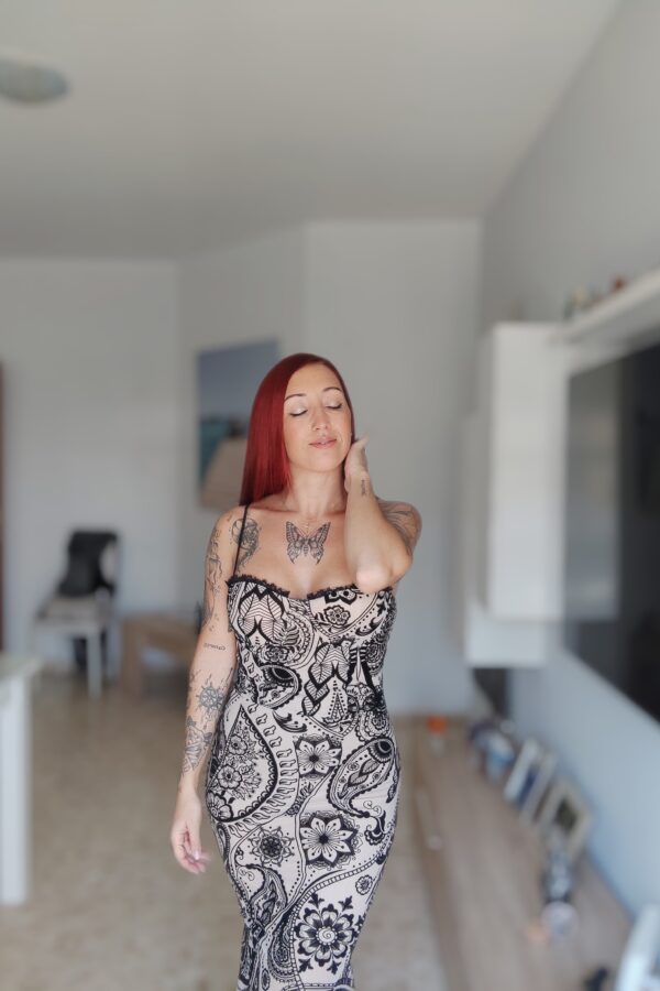 Vestido Beige y negro