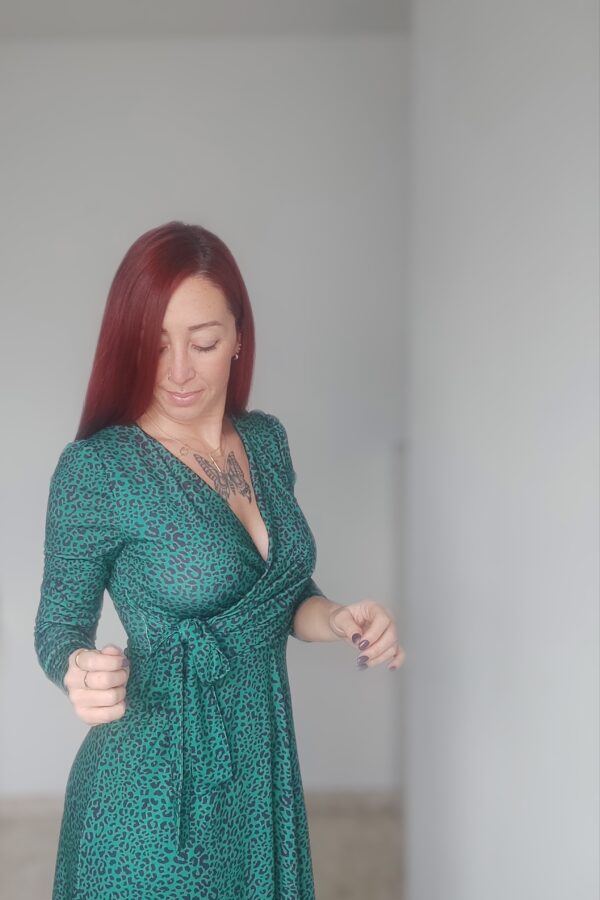 Vestido animal print verde