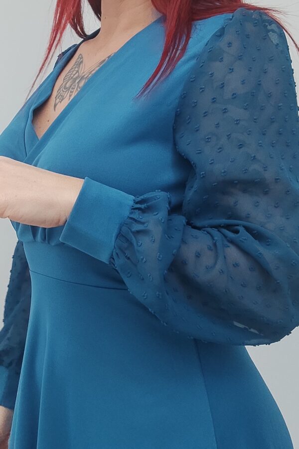 Vestido manga plumeti