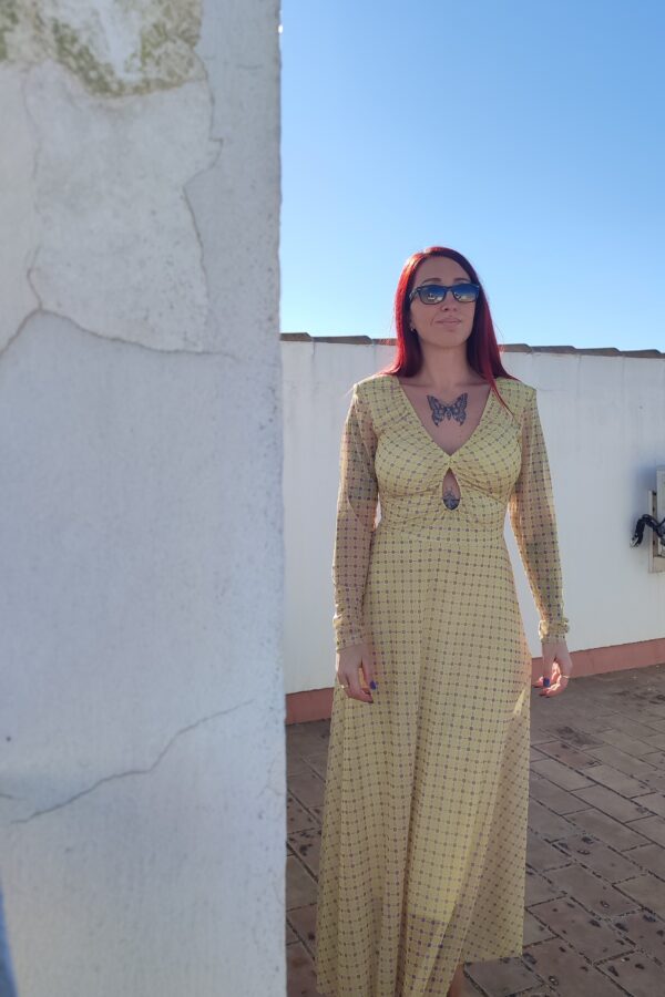 Vestido estampado amarillo