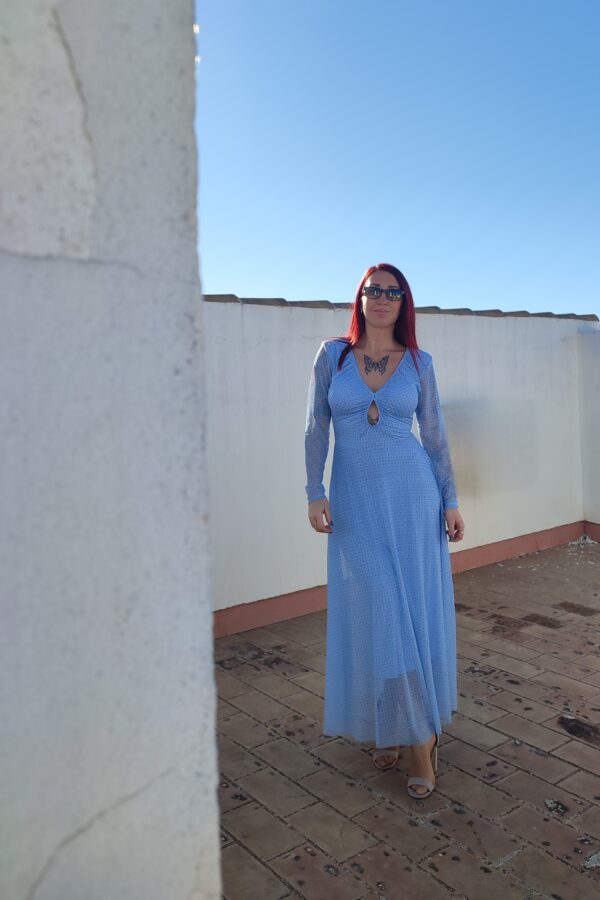 Vestido estampado celeste