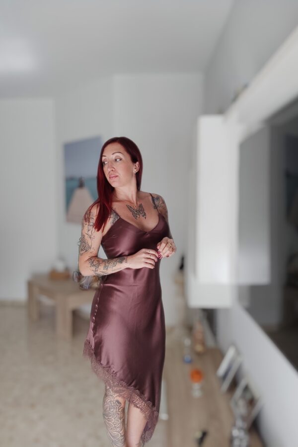 Vestido Satén chocolate