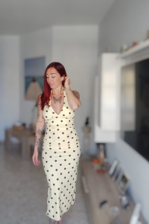 Vestido licra lunares 2 colores