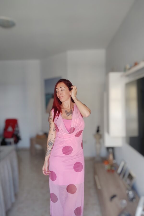 VESTIDO GASA ROSA